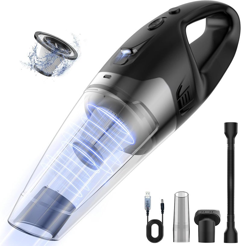 BSRCO Handheld Vacuum Cordless Rechargeable, Hand Held Vacuum Cordless with LED, USB Charge, 1.65LBs,Car Vacuum Cleaner for Car/Home/Pet - Image 1